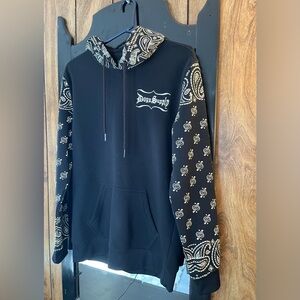 Black Hoodie with White Accents